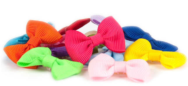 Show Tech Multicolor Bows 50 pcs - colorful bows on elastic bands for dogs