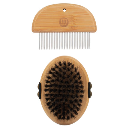 Mikki Bamboo Puppy & Kitten Kit - bamboo grooming set for puppies and kittens