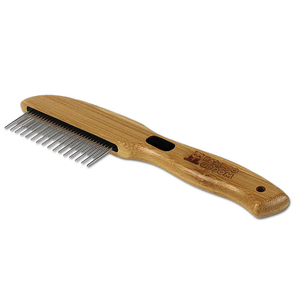 Bamboo Groom Rotating Pin Comb with Pins - Bamboo Comb for Dogs and Cats, Rotating Pins