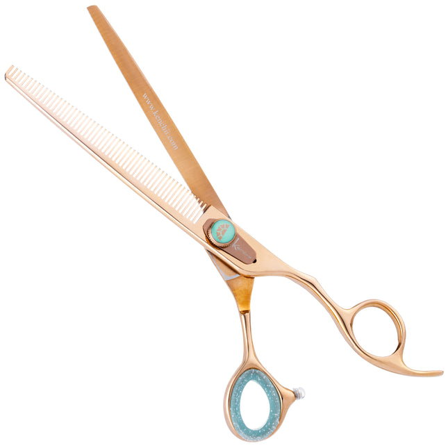 Kenchii Rose Blenders - rose gold thinning shears for groomers, 54 teeth with micro-serration