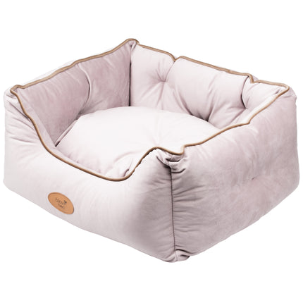 Blovi Bed Velur Love Lux - velour bed for dogs and cats, with a dusty pink trim