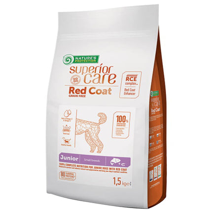 Nature’s Protection Superior Care Red Coat Junior Small Breeds Salmon - food for red puppies of small breeds, with salmon and krill