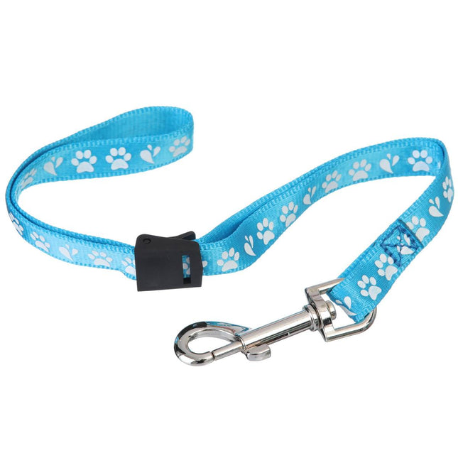 Groom Professional Amoz Pro 40cm - nylon grooming leash with white paw print design, blue, wide