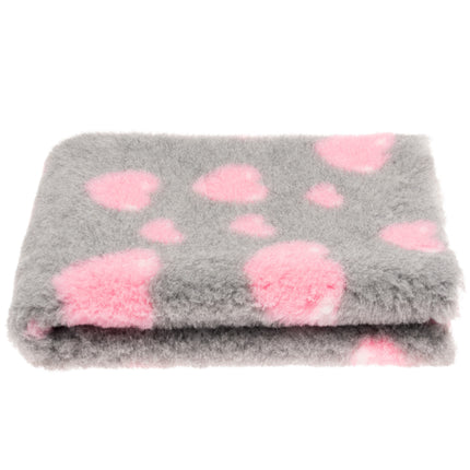 Blovi DryBed VetBed A+ - non-slip pet bed, gray with pink hearts