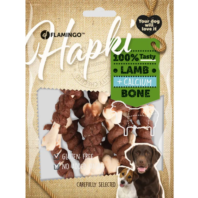 Flamingo Hapki Lamb Calcium - dog treats, calcium cubes wrapped in lamb.