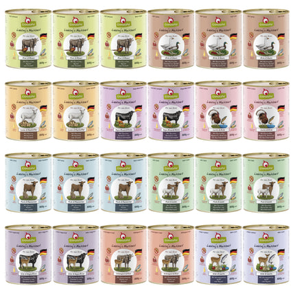 GranataPet 24x Dog Food Set - Grain-Free Wet Dog Food, Mix of 10 Flavors