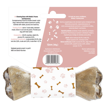 Lovi Food Chewing with Rabbit - Chew Bone for Dogs, with Rabbit, Plum, and Rosemary