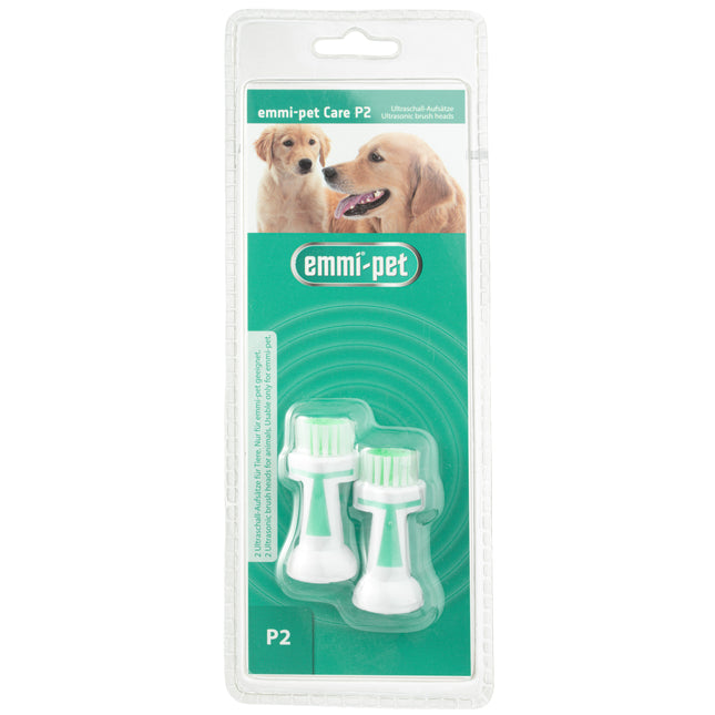 Emmi - Pet Skin Care Brush Heads 2pcs - replacement heads for pet massage