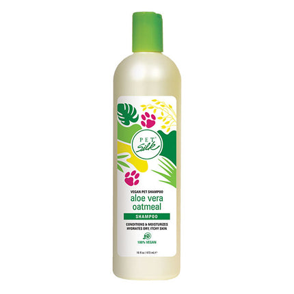 Pet Silk Vegan Aloe Vera Oatmeal Shampoo - moisturizing and soothing shampoo for dogs and cats, with aloe vera and oatmeal, concentrate 1:16