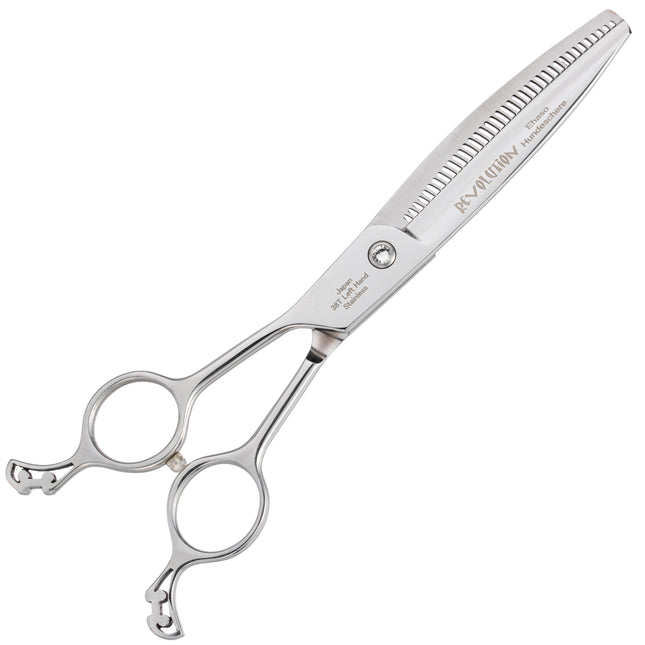 Ehaso Revolution Lefty Thinning - professional single-sided thinning shears for left-handed users, best Japanese steel, 38 teeth