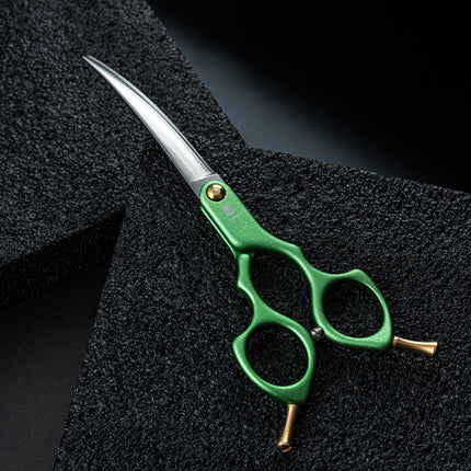 Jargem Asian Style Light Curved Scissors - very lightweight, curved scissors for Korean-style grooming