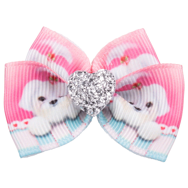 Blovi Bow Glamour bow for Maltese with a heart