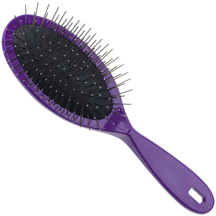 1 All Systems Oval Plastic Pin Brush - professional large brush with metal pins for dogs and cats