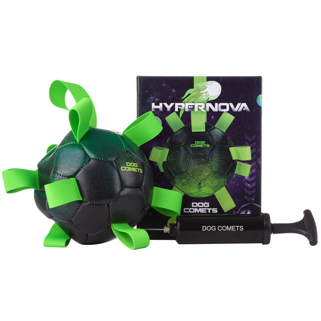 Dog Comets Hypernova - soccer ball for dogs, with handles and pump