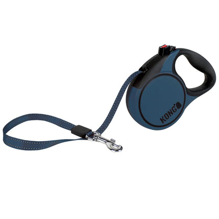 KONG Retractable Dog Leash Terrain 3m - automatic leash with reflective tape