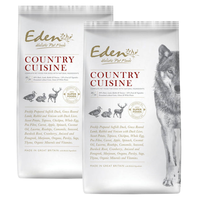 Eden Country Cuisine size M/L - dog food for medium and large breeds, with duck, lamb, rabbit, and game.