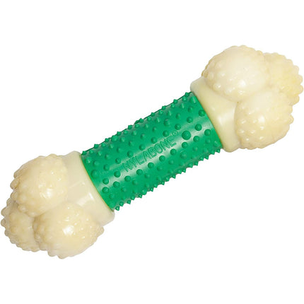 Nylabone Extreme Double Action Bacon - textured chew toy for dogs, flavored with bacon and mint