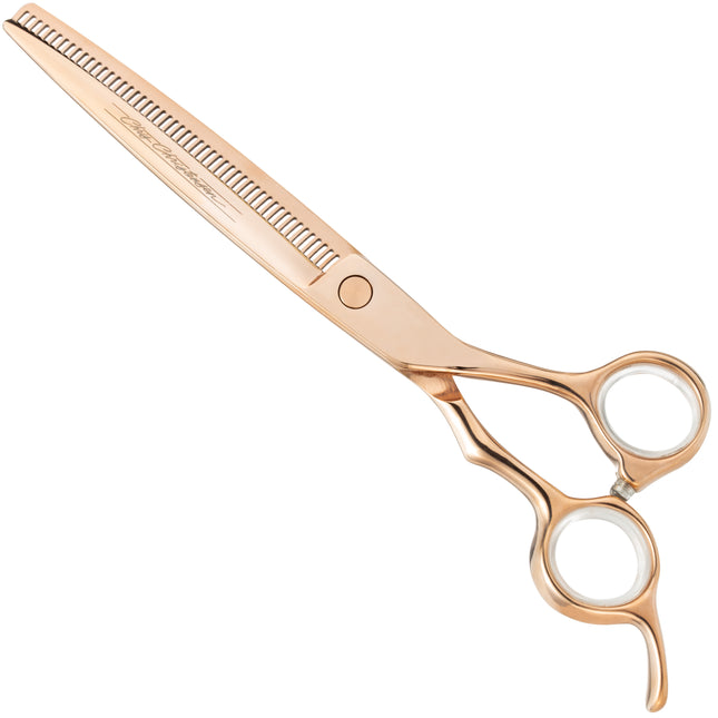 Chris Christensen Adalynn Rose Convex Thinning - professional single-sided thinning shears made of Japanese steel coated with titanium, 49 teeth