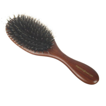 P&W Dog Stylist Brush - wooden, oval brush made with natural boar bristles and nylon blend