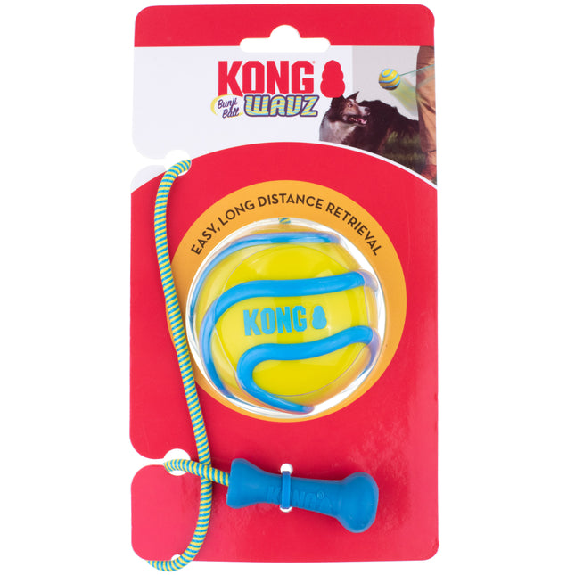 KONG Wavz Bunji Ball M - dog ball with elastic cord, floating fetch toy