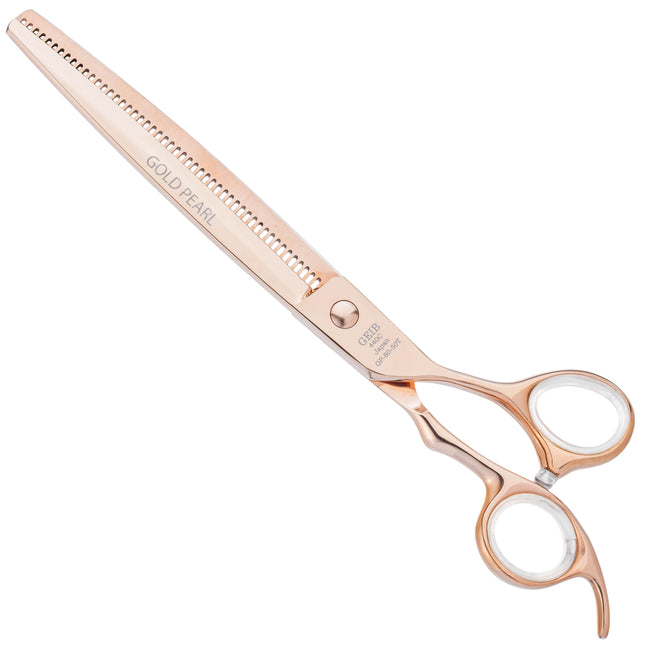 Geib Gold Pearl Blender 8.0 - single-sided thinning shears, 50 teeth, in an elegant gold color