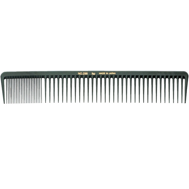 Utsumi BW Carbon #298 Comb - professional, high-quality comb made of carbon fiber with a mixed tooth spacing.