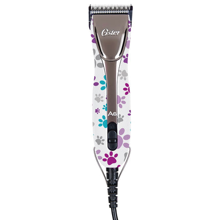 Oster A6 Slim 3-Speed Clipper Paw Print - professional three-speed animal grooming clipper in colorful paw prints - Without blade