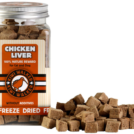 Kiwi Walker Snacks Chicken Liver - 100% chicken liver, freeze-dried, natural treats for dogs and cats