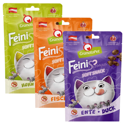 GranataPet FeiniSchmaus Set 3x - Soft Treats for Cats, Mix of 3 Flavors