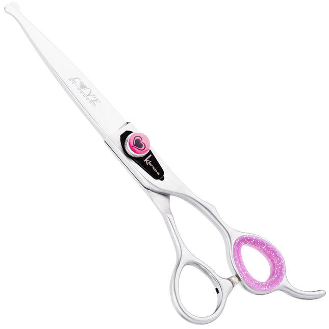 Kenchii Love Straight Safety Scissors - safe grooming scissors with an ergonomic handle, straight