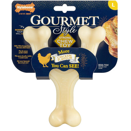 Nylabone Gourmet Wishbone Chicken - durable chew toy for dogs, intense chicken flavor