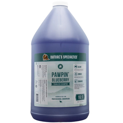 Nature's Specialties Pawpin Blueberry Tearless Shampoo - shampoo for dogs and cats that adds shine, concentrate 1:16