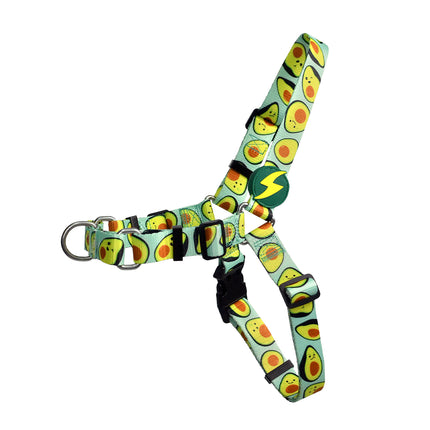 Dashi Avocado Front Harness - Norwegian harness for dogs, no-pull, avocado pattern