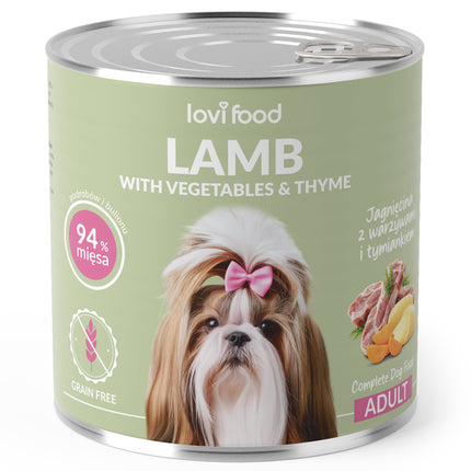 Lovi Food Lamb with Vegetables - wet dog food with lamb, vegetables, and thyme