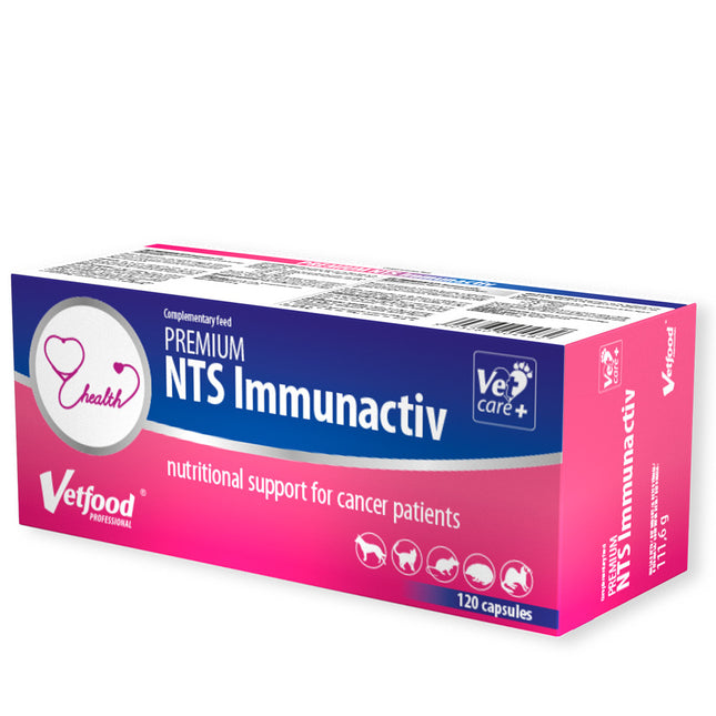 Vetfood Premium NTS Immunactiv - supplement designed for animals weakened by cancer, for dogs, cats, ferrets, and rats - 120 tablets