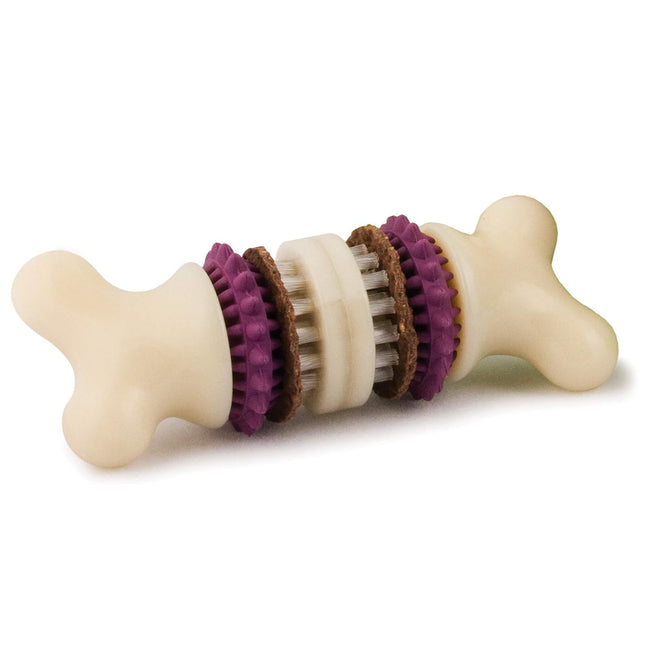 PetSafe Busy Buddy Bristle - chew toy with treats for dogs, bone with cleaning protrusions for teeth