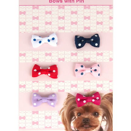 Show Tech Polka Bows 6pcs - cute polka dot bows on a clip