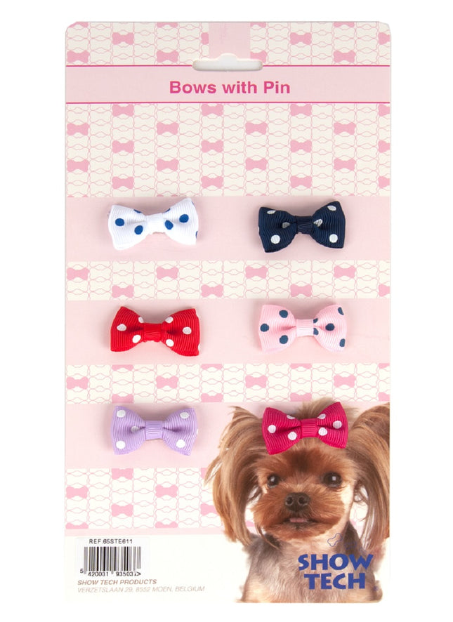 Show Tech Polka Bows 6pcs - cute polka dot bows on a clip