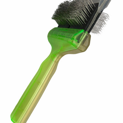 ActiVet Duo Plus Brush SilCoater 2in1 - two soft brushes in one, for long, fine, and silky coats - large 9cm