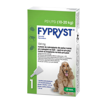 Fypryst Fipronil 134mg - drops for fleas and ticks for dogs weighing from 10 to