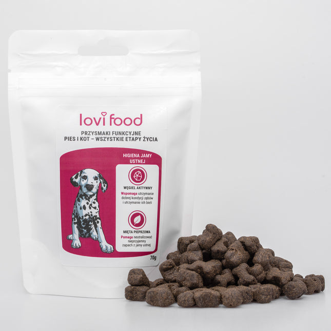 Lovi Food Oral Hygiene - Treats for Dogs and Cats, with Activated Charcoal and Peppermint