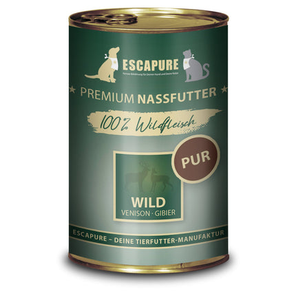 Escapure Wild Pur - wet food for dogs and cats, 100% game meat