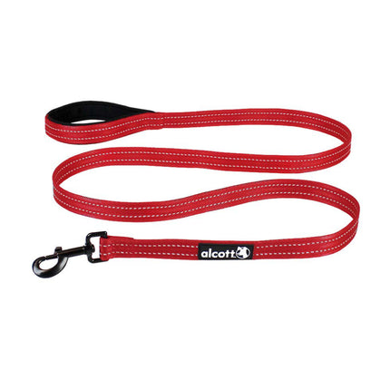 Alcott Adventure Leash 180cm Bright Red - reflective tape leash for dogs, intense red