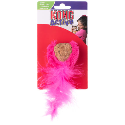 KONG Cat Active Cork Ball - cork ball for cats, with a feather tail, infused with catnip