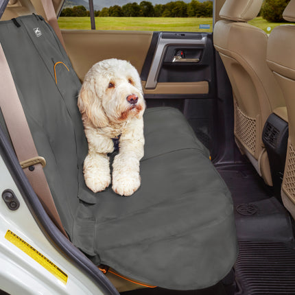 Kurgo Wander Bench Seat Cover Charcoal - waterproof car seat cover for dogs, for the back seat, graphite