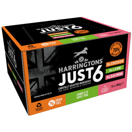 Harringtons Just 6 Mixed Pack - grain-free wet dog food, 4 flavor set - PROMOTION due to best before date of 30.04.202