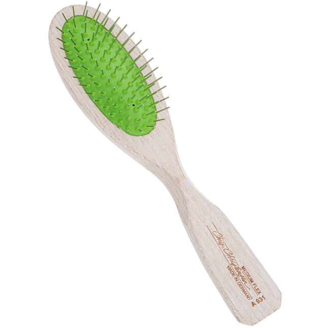 Chris Christensen Brezzy Oval Small Brushes - high-quality, small wooden brush with metal pins - medium, green