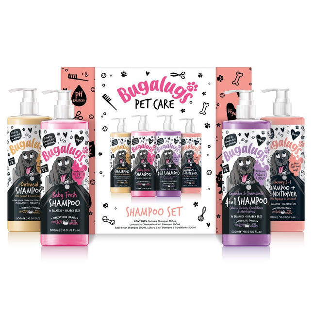 Bugalugs Shampoo Gift Set - set of four dog shampoos