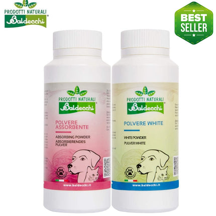 Baldecchi Powder + Absorbing Powder 90g - set of powders for dogs, for removing discoloration from fur and tear stains.