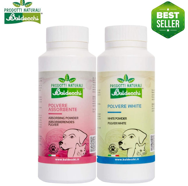 Baldecchi Powder + Absorbing Powder 90g - set of powders for dogs, for removing discoloration from fur and tear stains.